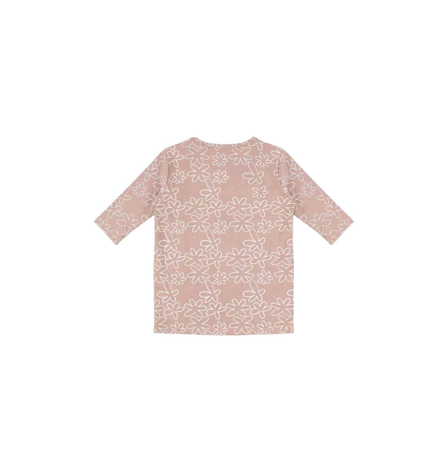 3/4 SLEEVES GEOMETRIC FLOWER TSHIRT
