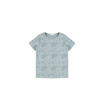 SHORT SLEEVES GEOMETRIC FLOWER TSHIRT