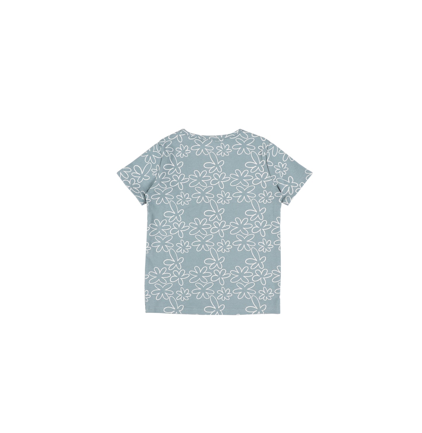 SHORT SLEEVES GEOMETRIC FLOWER TSHIRT