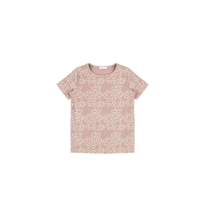 SHORT SLEEVES GEOMETRIC FLOWER TSHIRT
