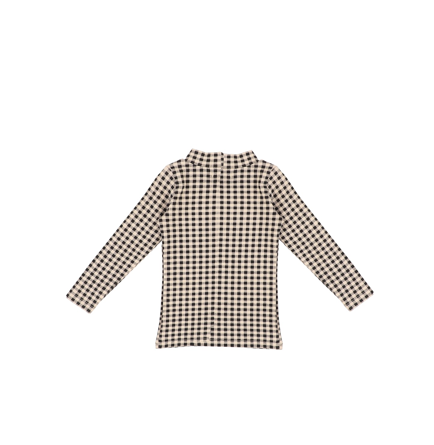 GINGHAM PRINTED MOCKNECK