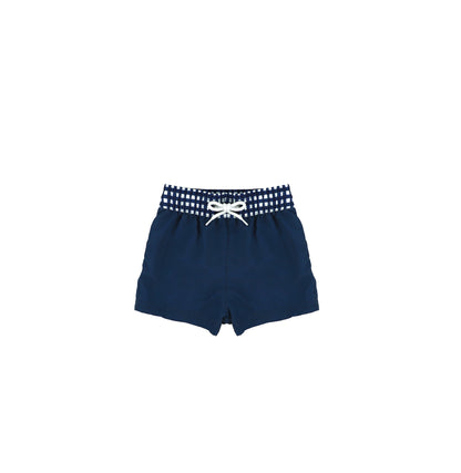 GINGHAM TRIM SWIM SHORTS