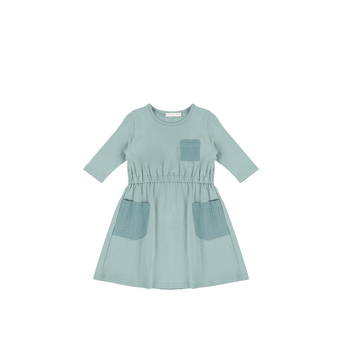 3/4 SLEEVES GAUZE POCKET DRESS