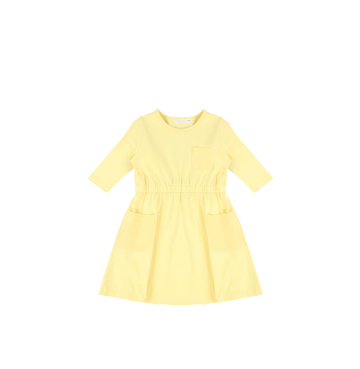 3/4 SLEEVES GAUZE POCKET DRESS