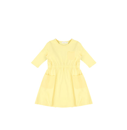 3/4 SLEEVES GAUZE POCKET DRESS