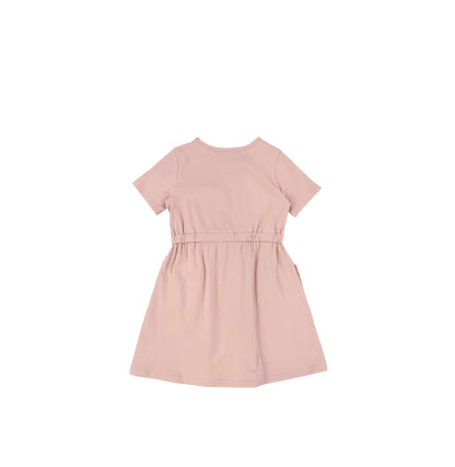 SHORT SLEEVES GAUZE POCKET DRESS