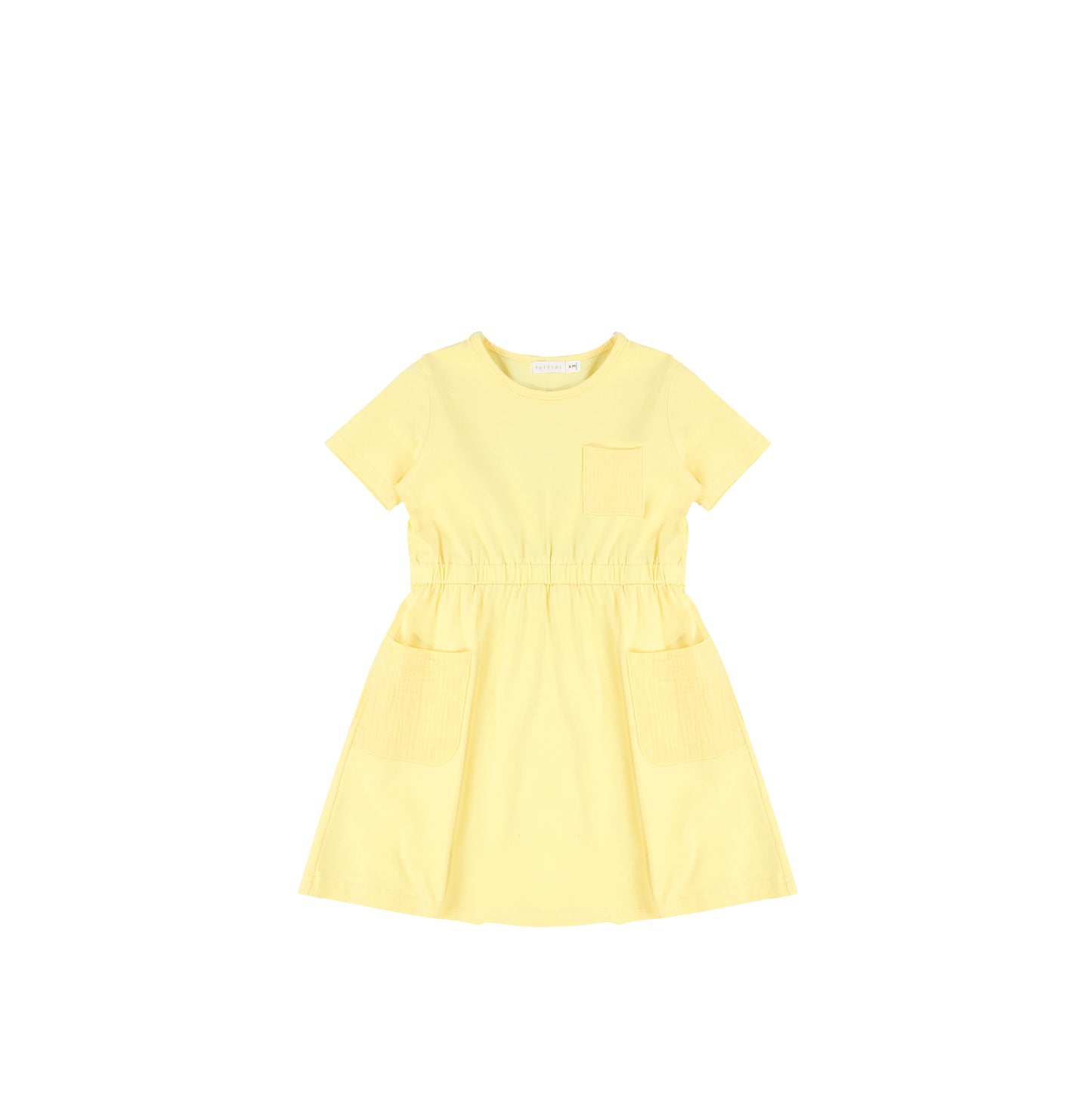 SHORT SLEEVES GAUZE POCKET DRESS