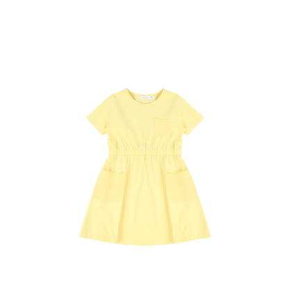SHORT SLEEVES GAUZE POCKET DRESS