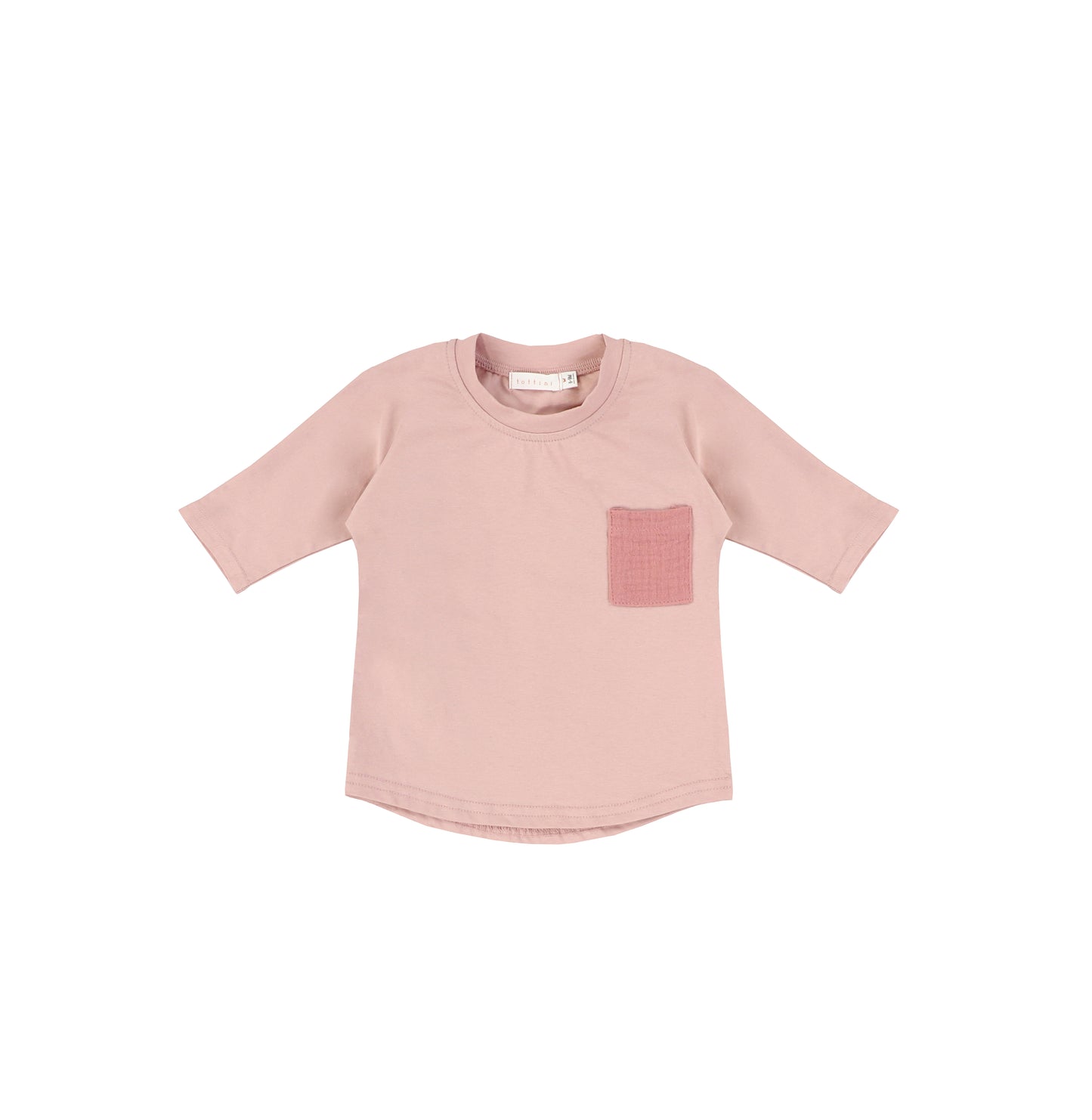 3/4 SLEEVES GAUZE POCKET TSHIRT