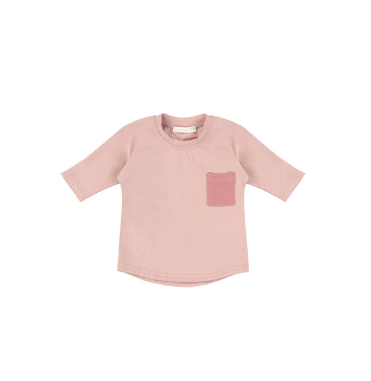 3/4 SLEEVES GAUZE POCKET TSHIRT