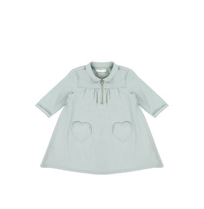 3/4 SLEEVES HEART POCKET DRESS