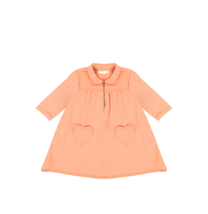 3/4 SLEEVES HEART POCKET DRESS