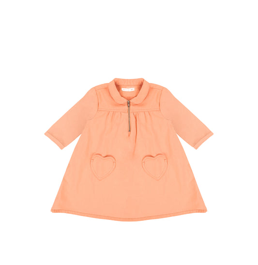 3/4 SLEEVES HEART POCKET DRESS