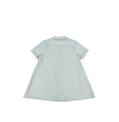 SHORT SLEEVES HEART POCKET DRESS