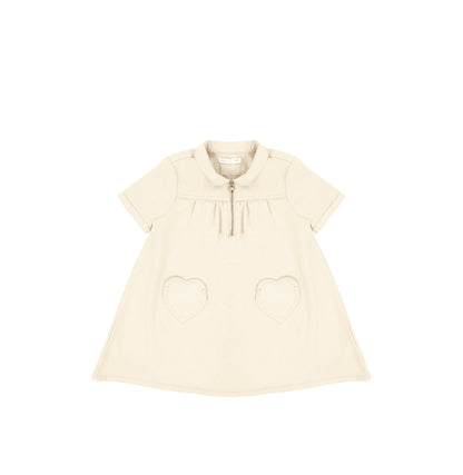 SHORT SLEEVES HEART POCKET DRESS