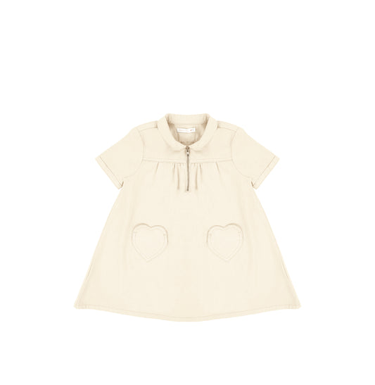 SHORT SLEEVES HEART POCKET DRESS
