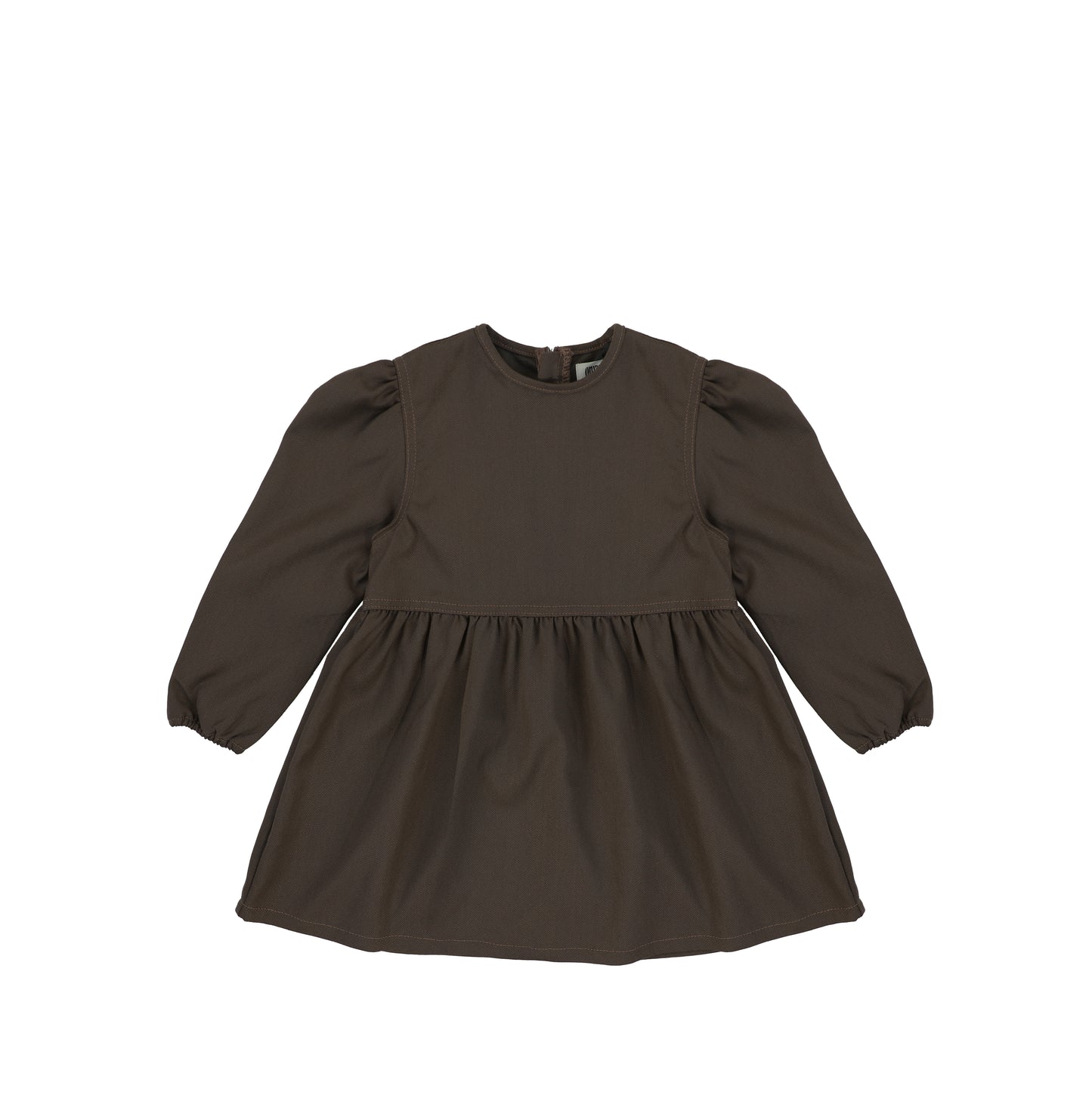 HERRINGBONE PUFF SLEEVE DRESS