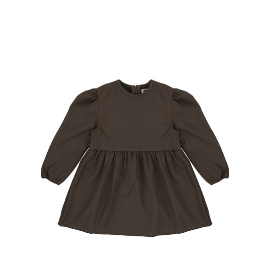 HERRINGBONE PUFF SLEEVE DRESS