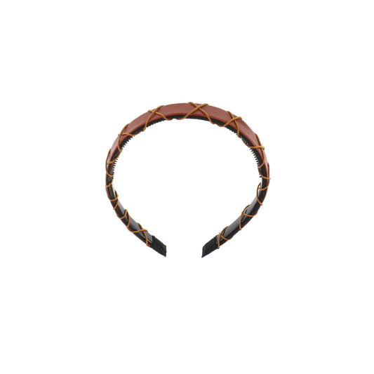 LEATHER CRISCROSS HEADBAND