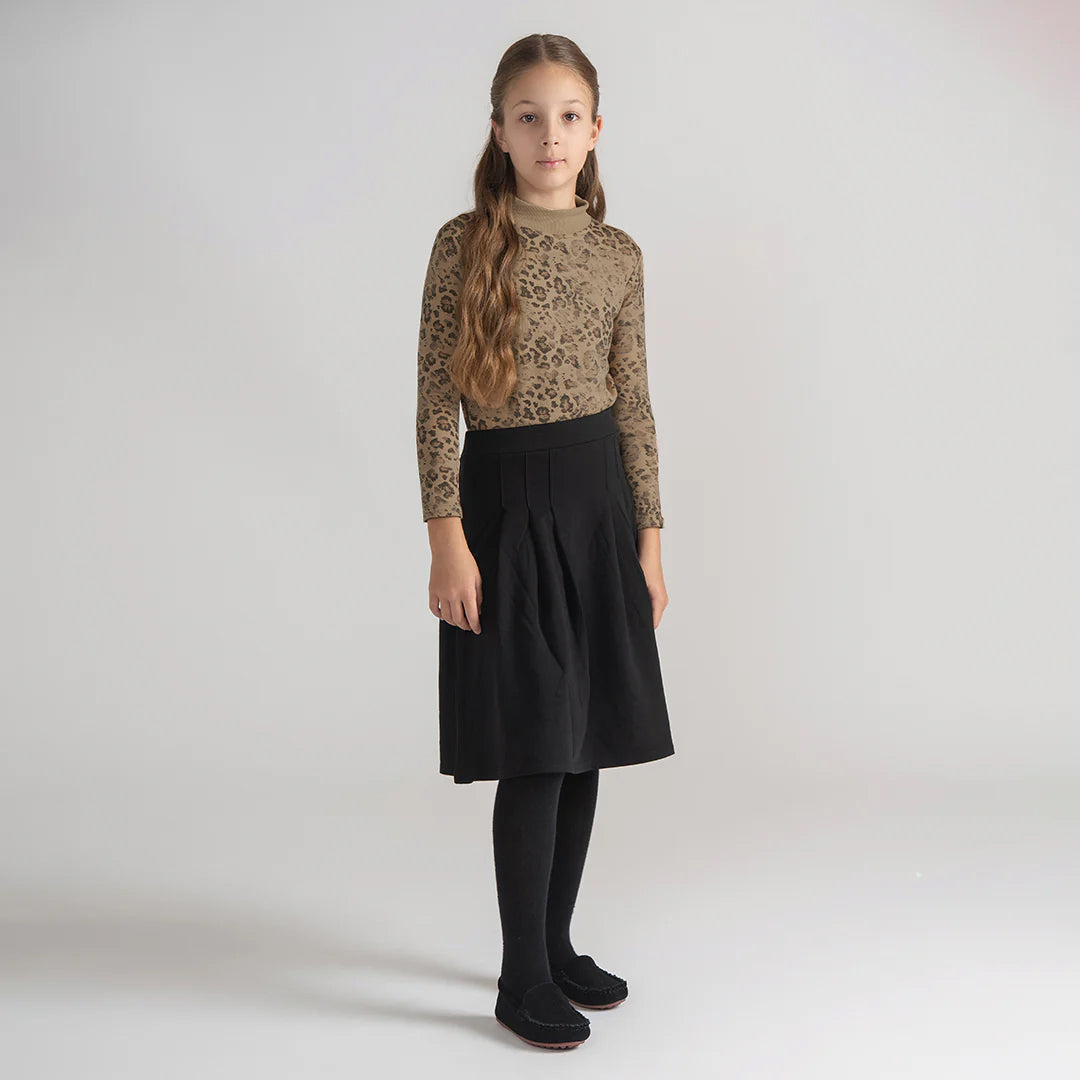 LEOPARD PRINT MOCK NECK