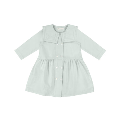 3/4 SLEEVES LINEN DOUBLE BUTTON DRESS