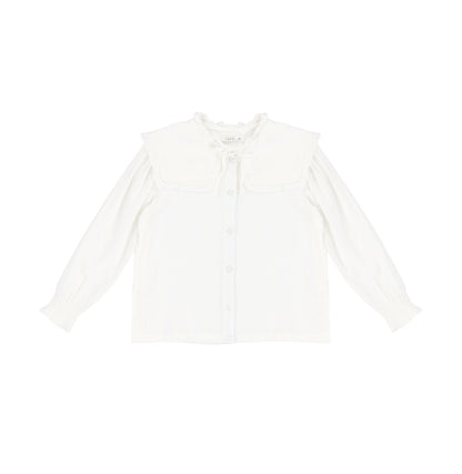 LONG SLEEVES LINEN COLLAR BLOUSE