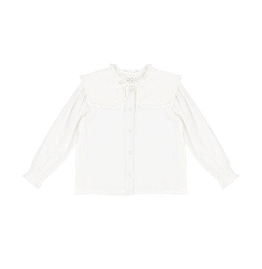 LONG SLEEVES LINEN COLLAR BLOUSE