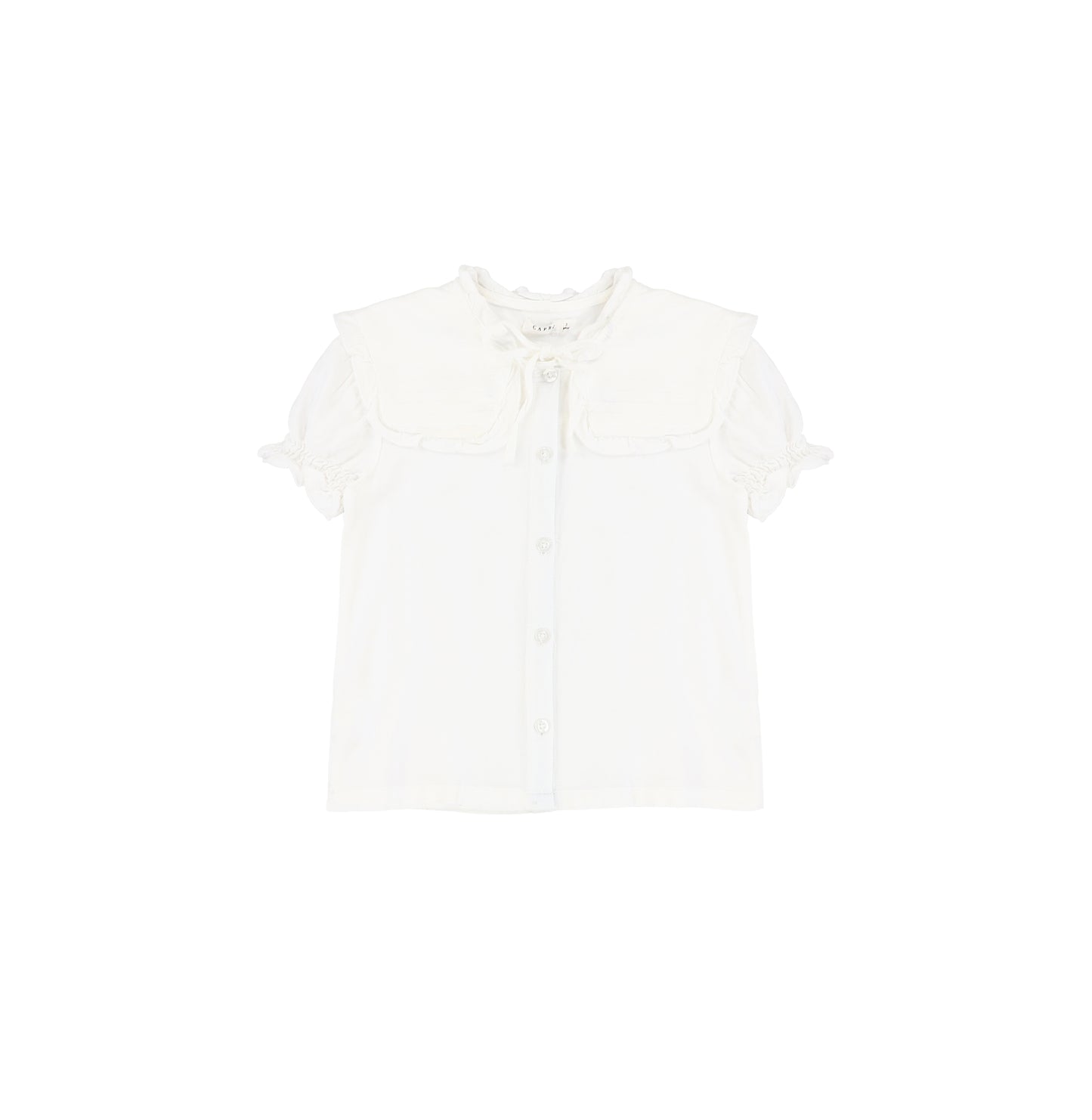 SHORT SLEEVES LINEN COLLAR BLOUSE