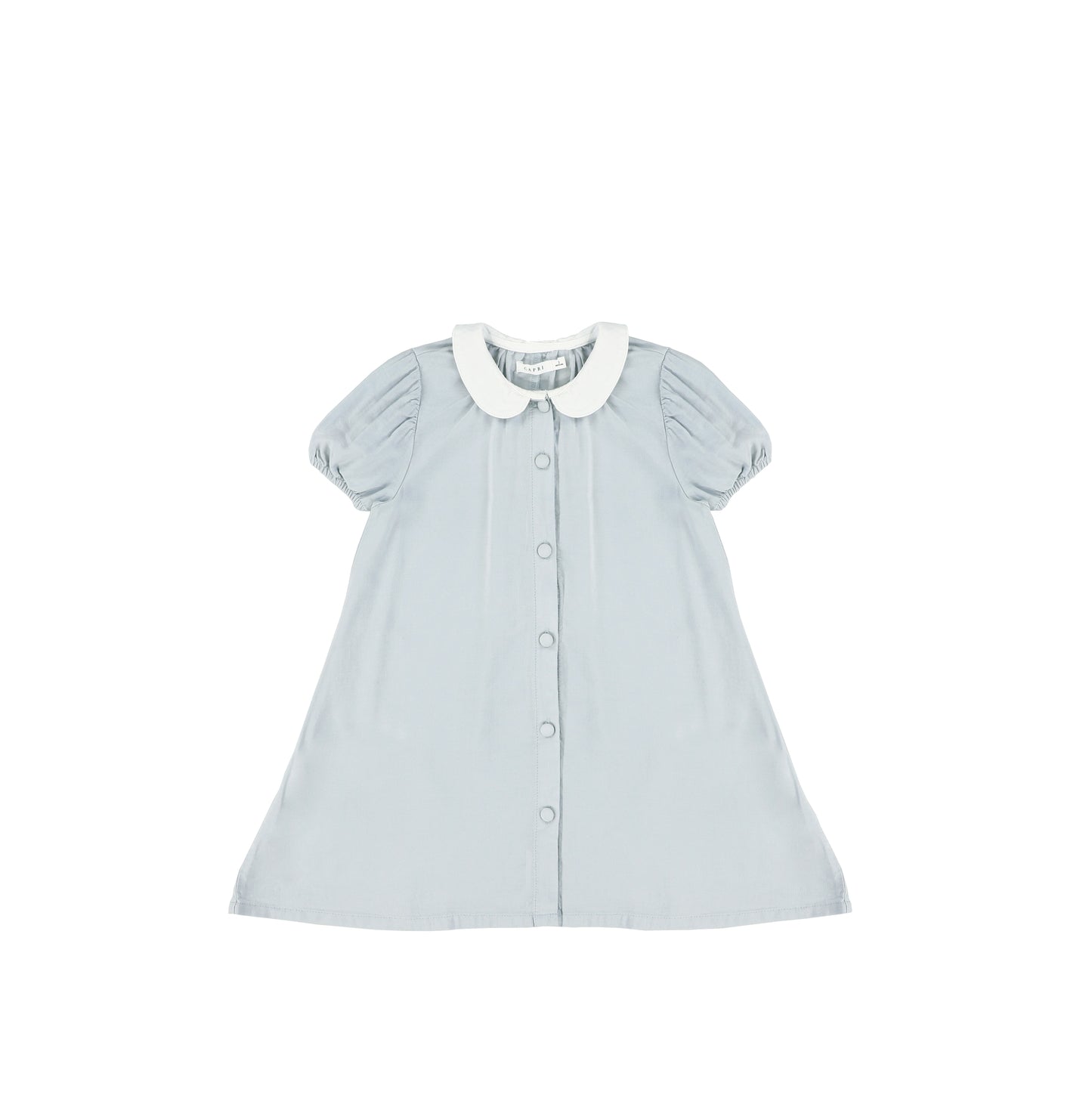 SHORT SLEEVES LINEN COLLAR DRESS