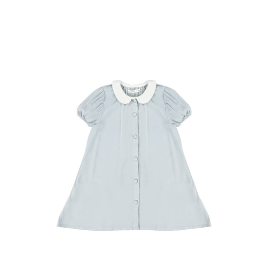 SHORT SLEEVES LINEN COLLAR DRESS