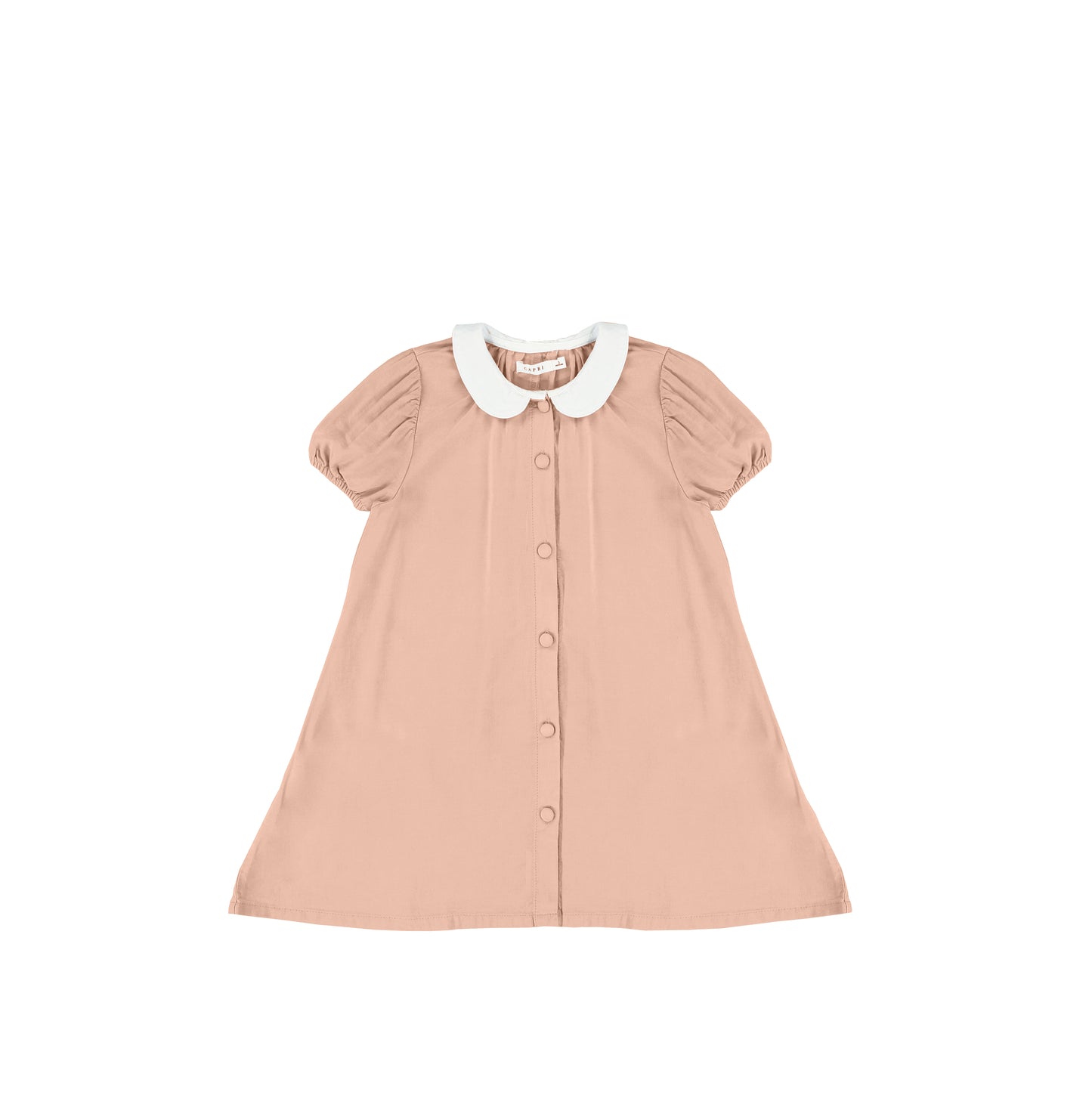 SHORT SLEEVES LINEN COLLAR DRESS