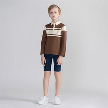 Load image into Gallery viewer, LONG SLEEVES COLORBLOCK STRIPE POLO