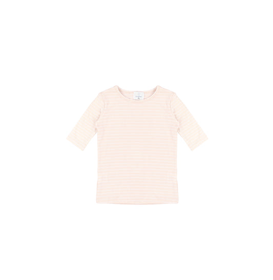3/4 SLEEVES PASTEL STRIPED TSHIRT