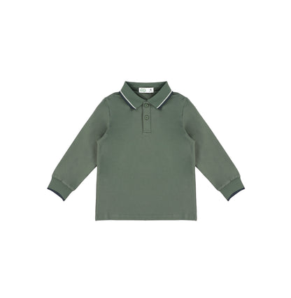PIQUE STRIPE COLLAR POLO