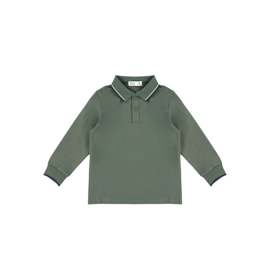 PIQUE STRIPE COLLAR POLO