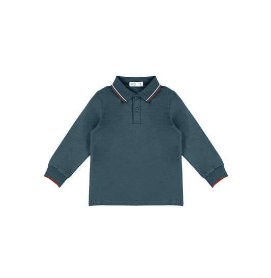 PIQUE STRIPE COLLAR POLO