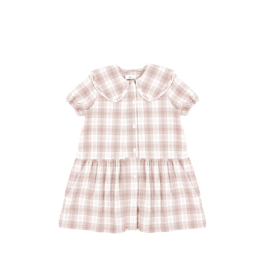 SHORT SLEEVES DROP RUFFLE DRESS