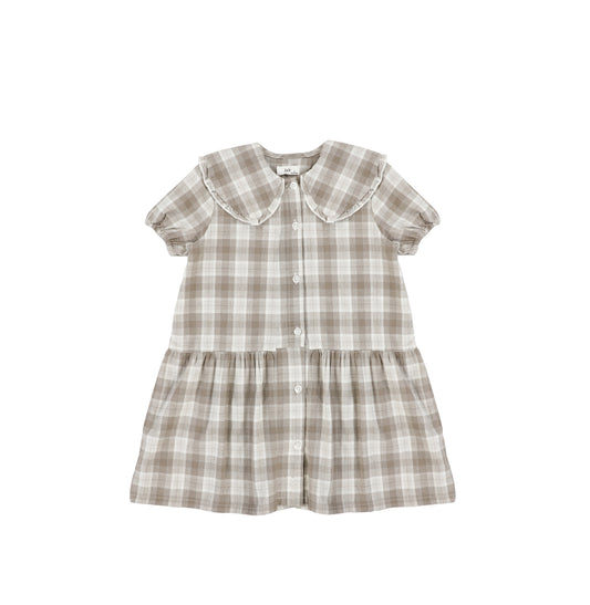 SHORT SLEEVES DROP RUFFLE DRESS