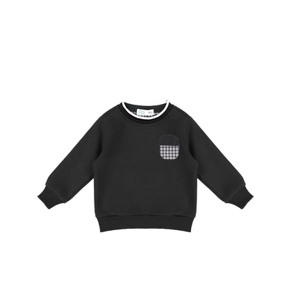 PLAID PATCH SWEATSHIRT