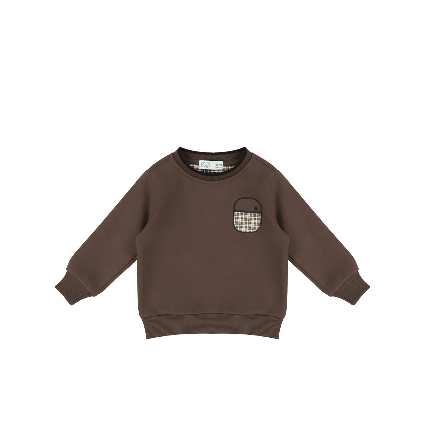PLAID PATCH SWEATSHIRT
