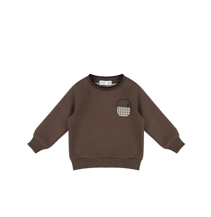 PLAID PATCH SWEATSHIRT