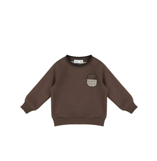 PLAID PATCH SWEATSHIRT