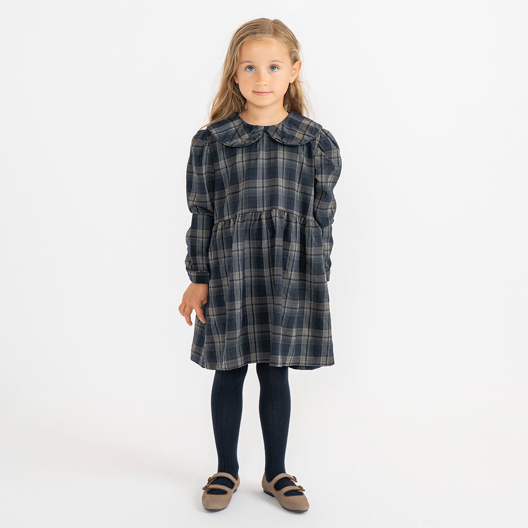 PLAID COLLAR DRESS