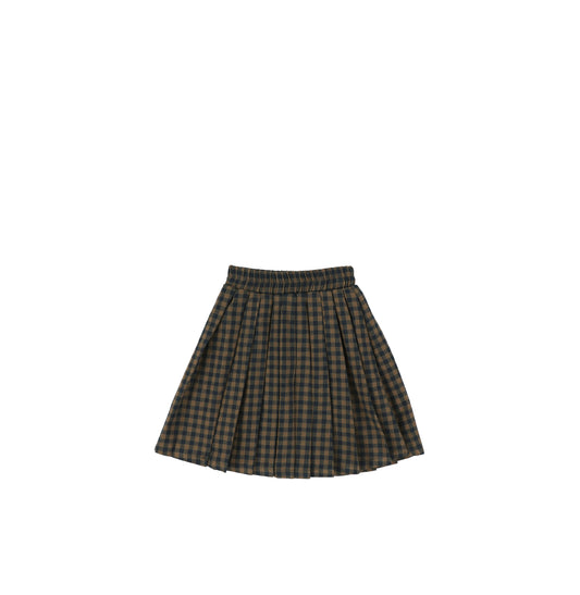 PLEATED GINGHAM SKIRT