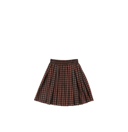 PLEATED GINGHAM SKIRT