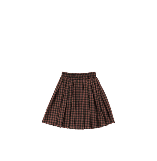 PLEATED GINGHAM SKIRT