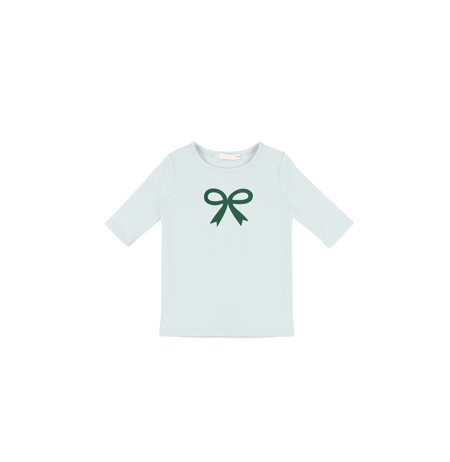 3/4 SLEEVES PRINTED BOW TSHIRT