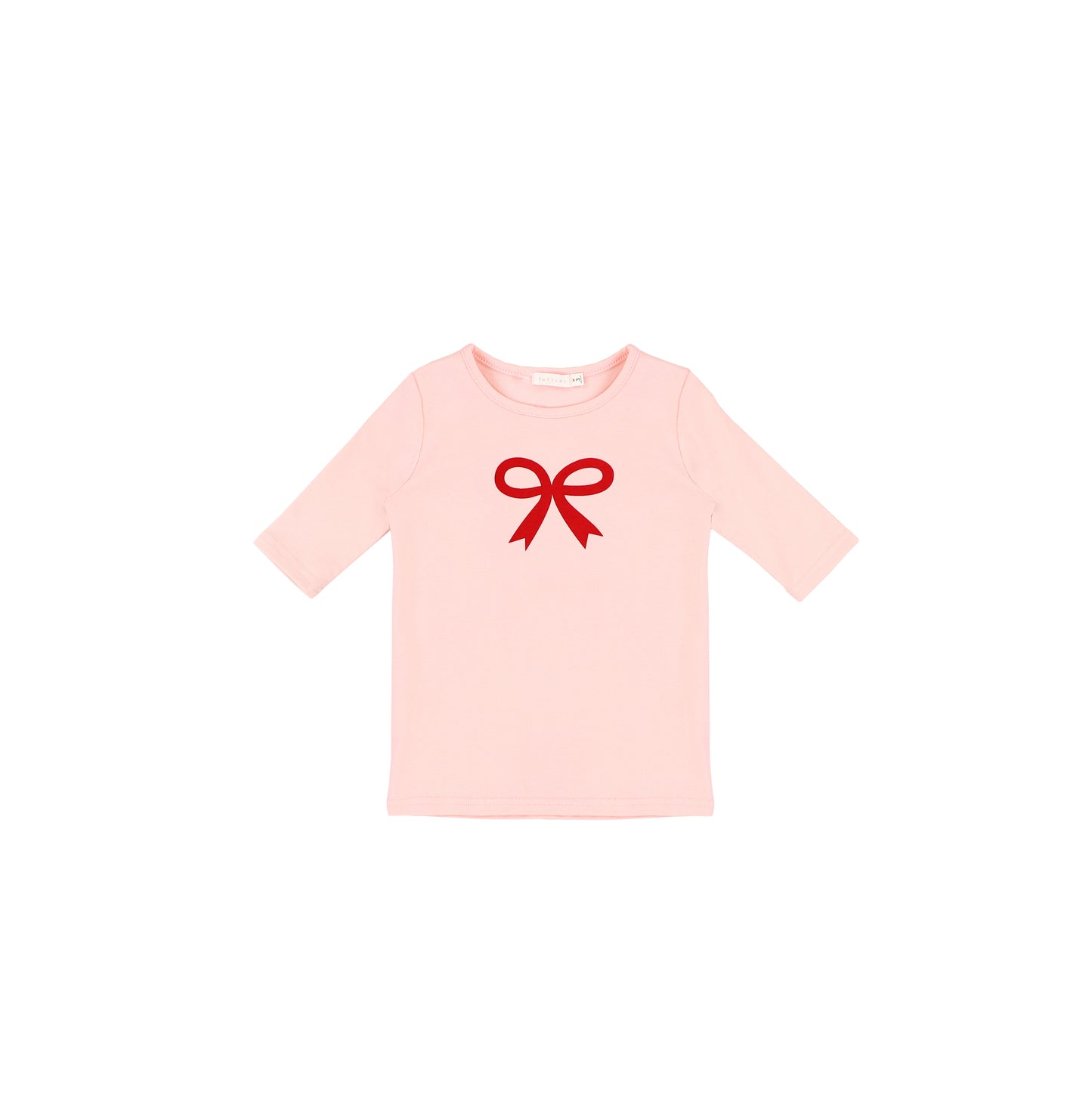 3/4 SLEEVES PRINTED BOW TSHIRT