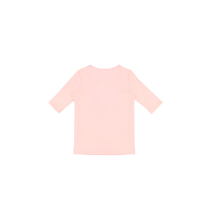 3/4 SLEEVES PRINTED BOW TSHIRT