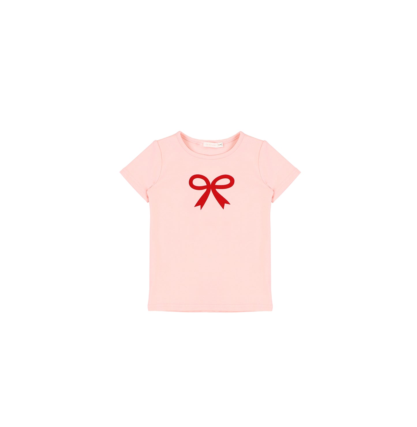 SHORT SLEEVES PRINTED BOW TSHIRT